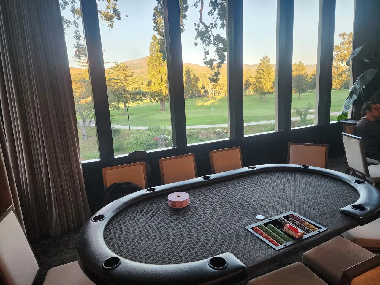 Poker tables set up at a Granite Bay golf course venue