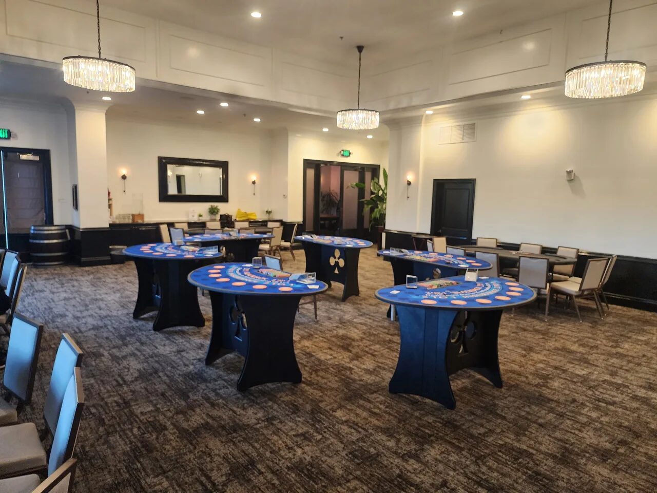 Blackjack table at an elegant Sacramento wedding reception